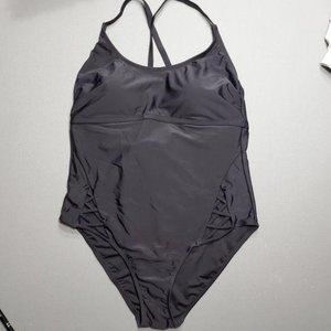 Black One Piece Swimsuit with Hip Cutouts